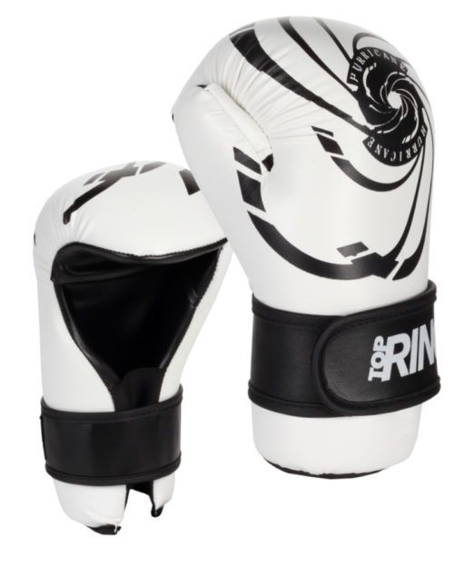 Guanto Semicontact Point Fighting Top Ring Hurricane Bianco