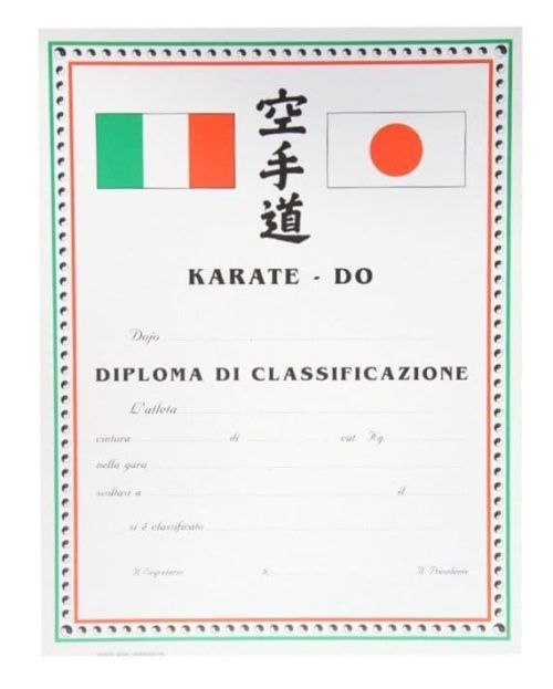 Diploma Karate Calssificazione