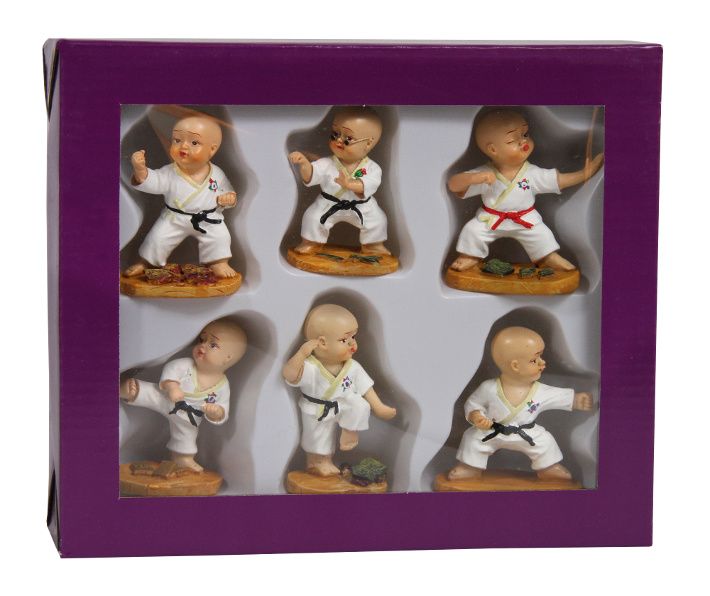 MINI KARATE Figure 6pc Gift Set h961 Arti Marziali Regali Bambola Figurina lo shotokan 